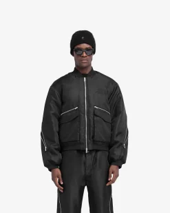 Represent Zip Back Bomber Jacket - Jet Black><noscript><img width=