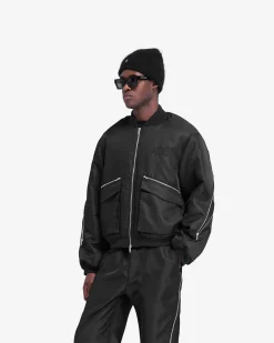 Represent Zip Back Bomber Jacket - Jet Black><noscript><img width=
